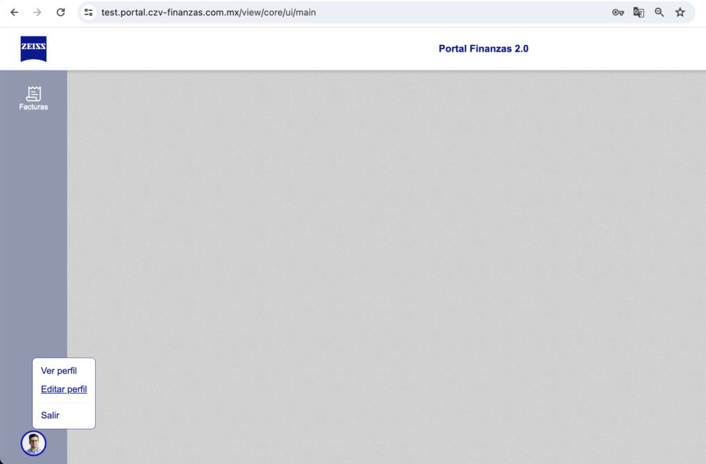 menu perfil editar prov